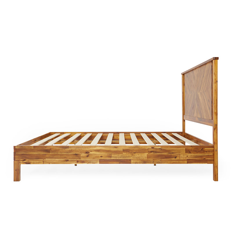 Millwood Pines Vivian Solid Wood Platform Bed With Headboard, Rustic